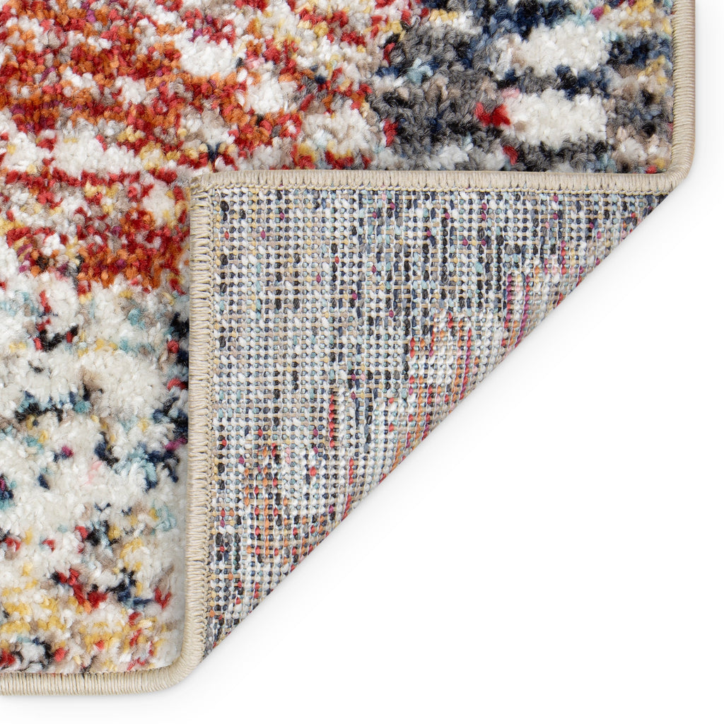 Velmora™ Modern Morgana Multi-Color 5 ft x 7 ft Olefin Area Rug with Frieze Accents