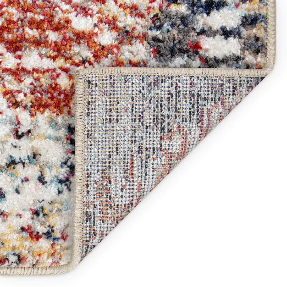 Velmora™ Modern Morgana Multi-Color 5 ft x 7 ft Olefin Area Rug with Frieze Accents