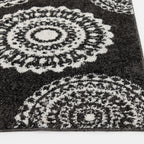 Velmora™ 9'X12' Charcoal Gray Medallion Shag Indoor Area Rug