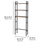 Velmora™ Jace 3-Shelf over-the-Toilet Storage Shelf with Black Frame and Oak Shelves