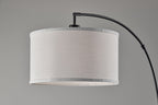 Velmora™ Michelle 71-Inch Metal Arc Floor Lamp with White Fabric Shade and 3-Way Switch