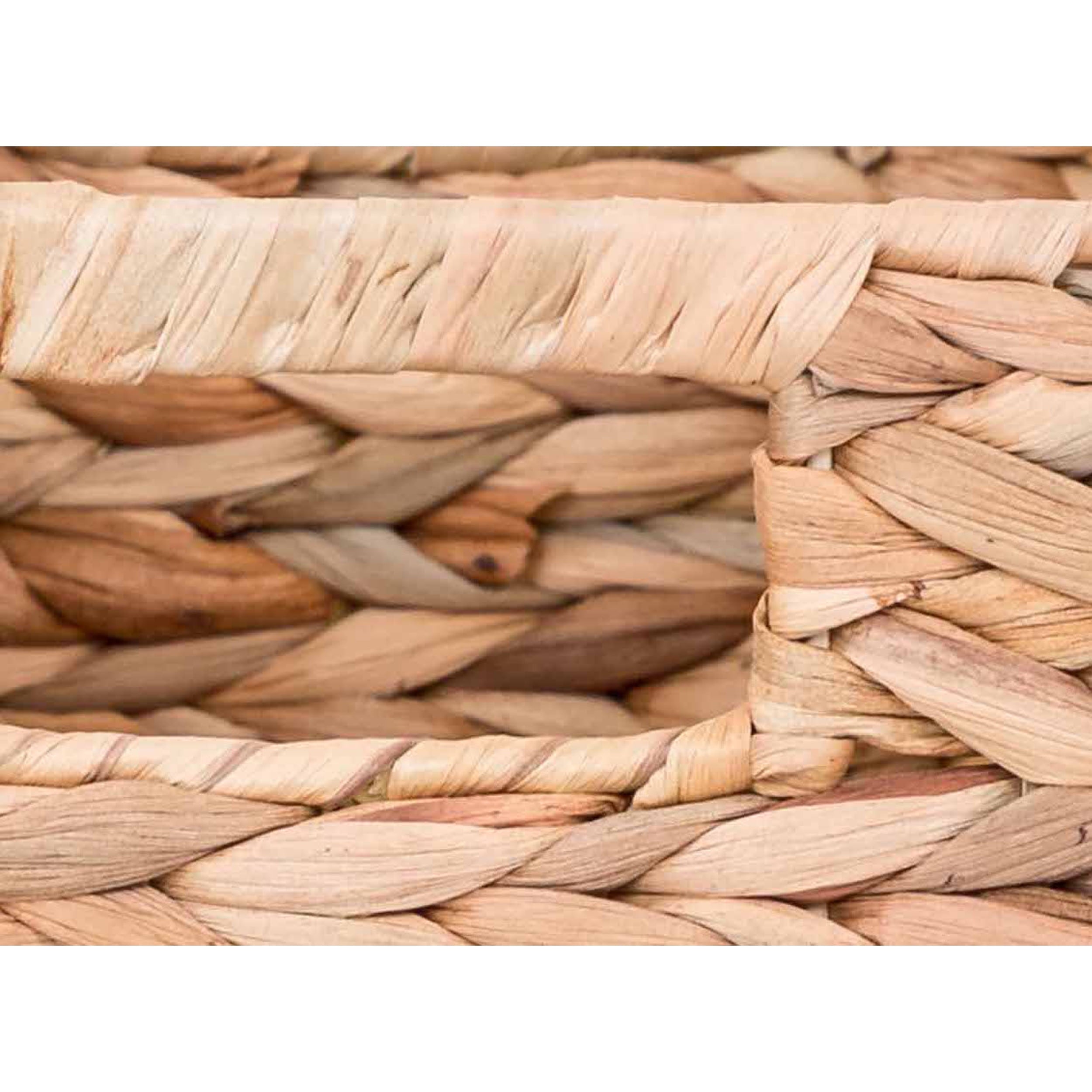 Velmora™ (2 pack) 3-Piece Natural Woven Water Hyacinth Decorative Storage Basket Set, Large Basket 16.14 in x 6.69 in x 5.9 in
