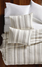 Velmora™ Ticking Stripe Cotton Quilt, Off-White, Full/Queen, All Ages
