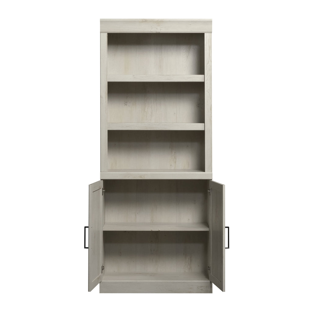 Velmora™ Glendale Bookcase With Doors, Rustic White Finish