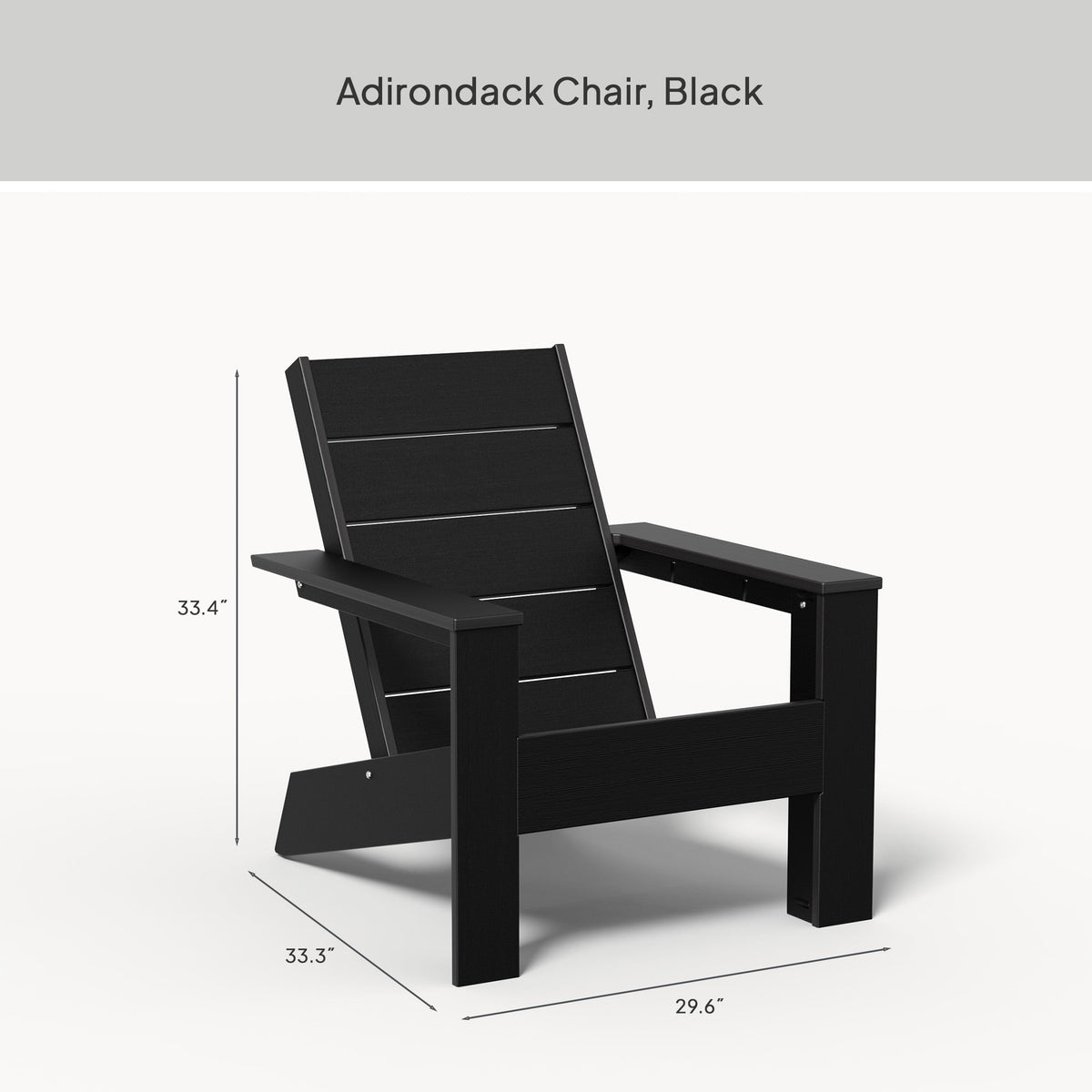 Velmora™ Ezra Outdoor HDPE Adirondack Chair, Black