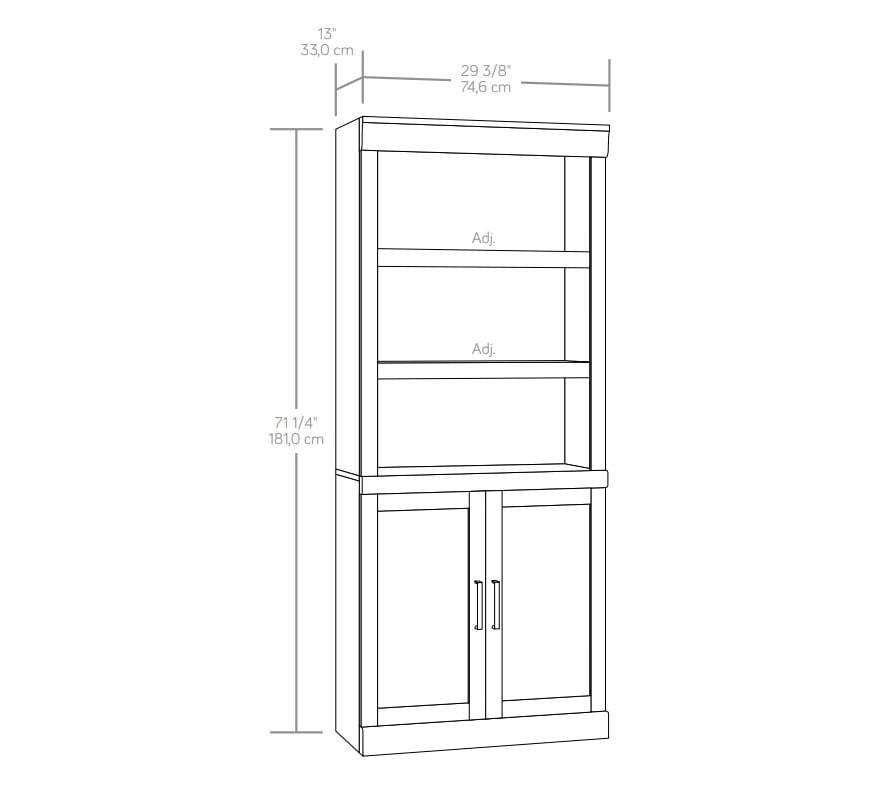 Velmora™ Glendale Bookcase With Doors, Rustic White Finish
