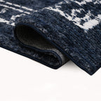 Velmora™ Washed Indigo Bordered Tufted Washable Area Rug, 5 ft x 7 ft