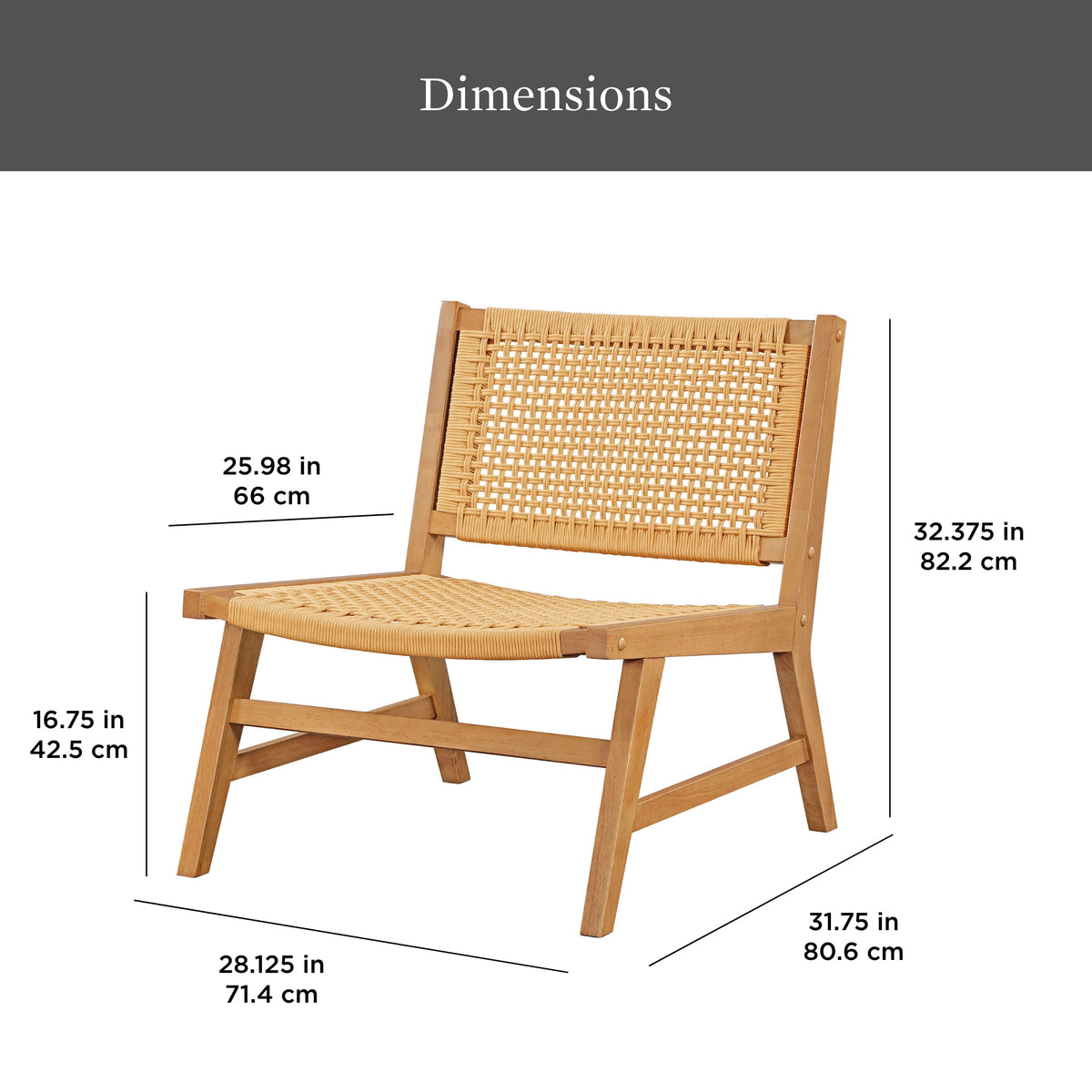 Velmora™ Vista Woven Accent Chair, Light Honey