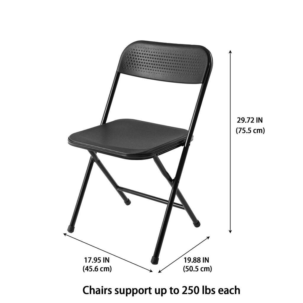 Velmora™ Banquet Resin Folding Chair, Black, Set of 6