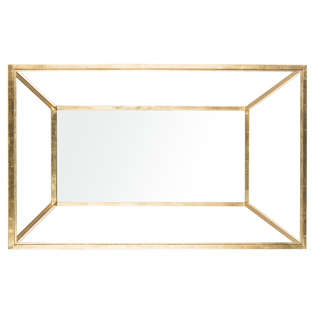 Velmora™ Allene Gold Leaf Retro Coffee Table, Gold/Clear