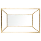 Velmora™ Allene Gold Leaf Retro Coffee Table, Gold/Clear