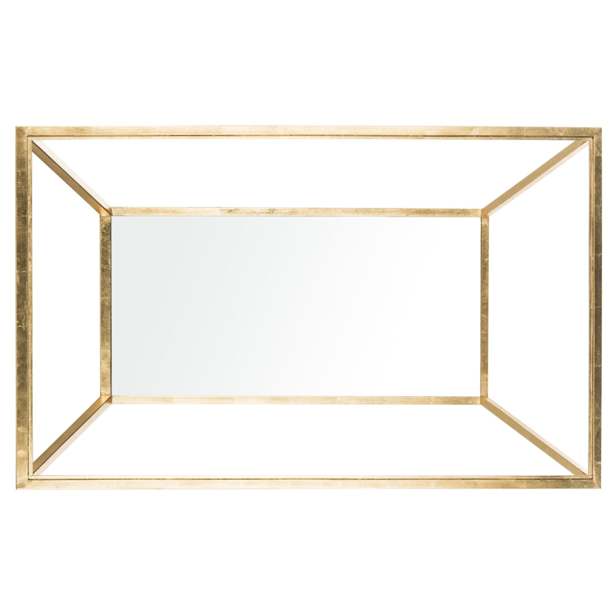 Velmora™ Allene Gold Leaf Retro Coffee Table, Gold/Clear