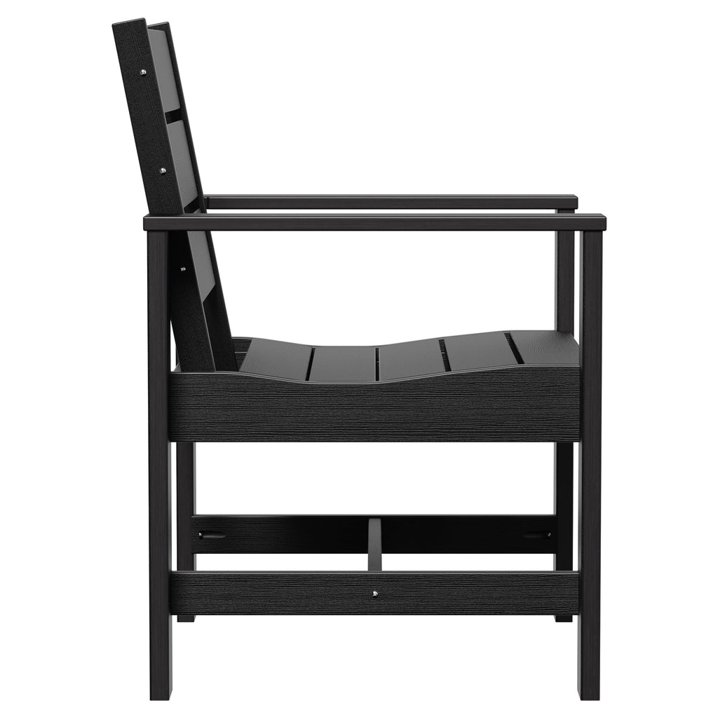 Velmora™ Ezra Outdoor HDPE Dining Chair Set, 2-Pack, Black