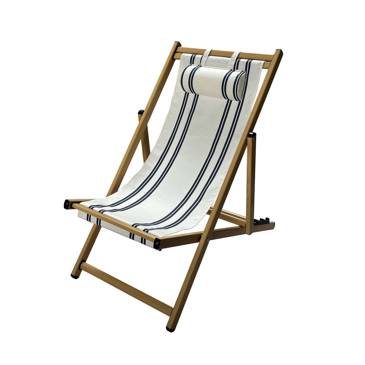 Velmora™ (2 pack) Resort Sling Fabric Chair, Beige & Blue Stripe