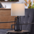 Velmora™ Modern Matte Black Table Lamp with Classic Drum Shade