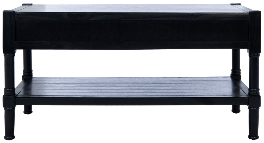 Velmora™ Filbert Solid 2 Drawer Coffee Table, Black