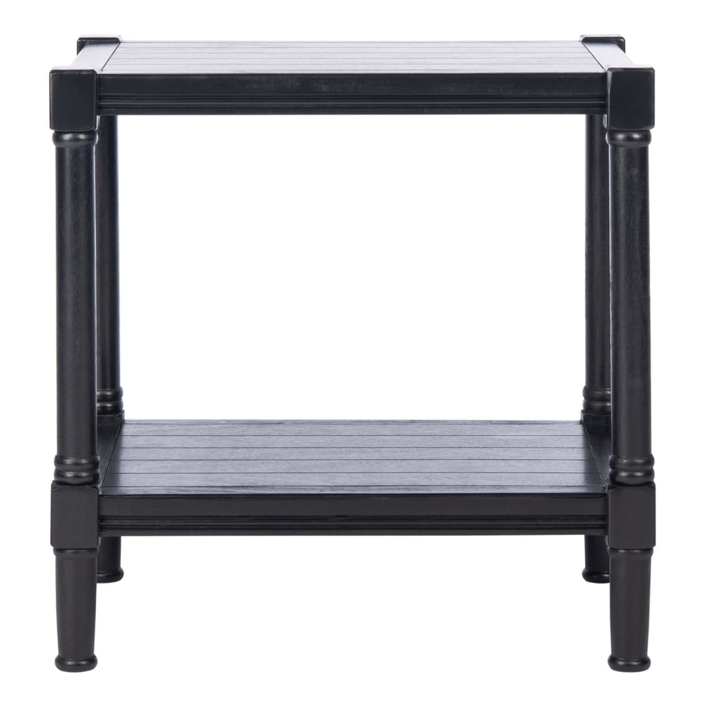 Velmora™ Rafiki Solid Rustic Rectangle Accent Table, Black
