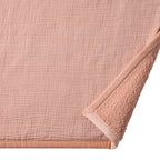 Velmora™ Throw Blanket, Reversible Gauze and Cozy Knit, 50 in x 72 in, Antique Blush