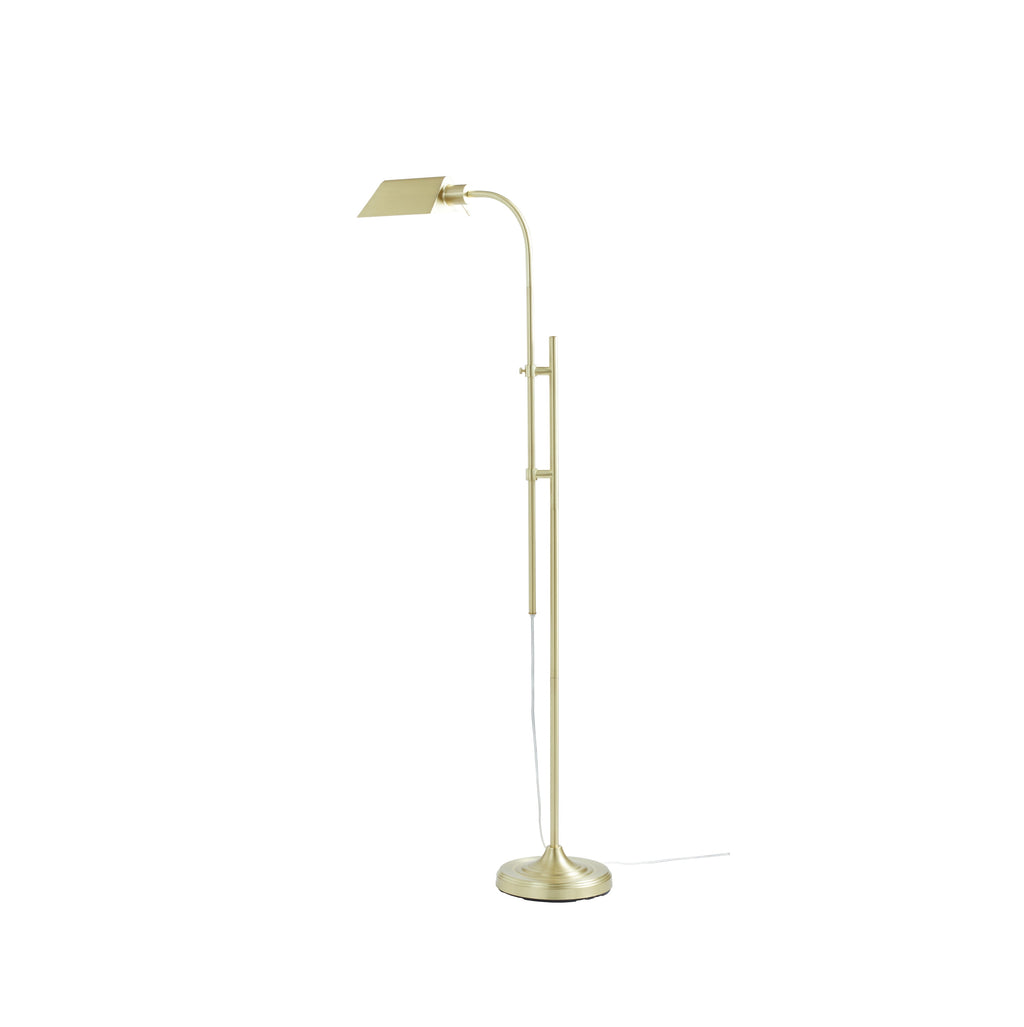 Velmora™ 1-Light Modern Adjustable Brass Floor Lamp Gold