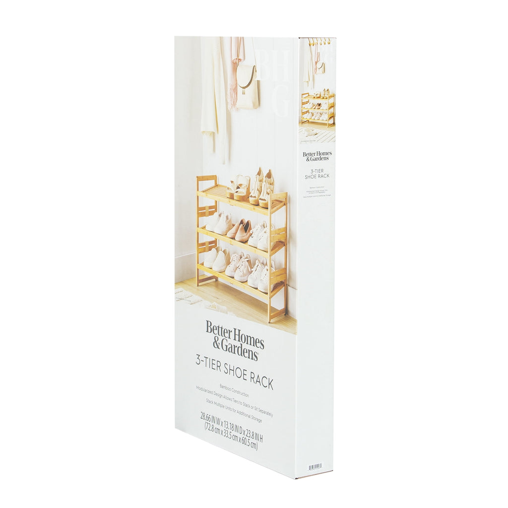 Velmora™ (2 pack) Bamboo 3-Tier Shoe Rack for 9 Pairs