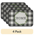 Velmora™ (4 pack) Buffalo Check Home Kitchen Rug - 20" x 30" - 65% Polypropylene/ 35% Polyester - Grey