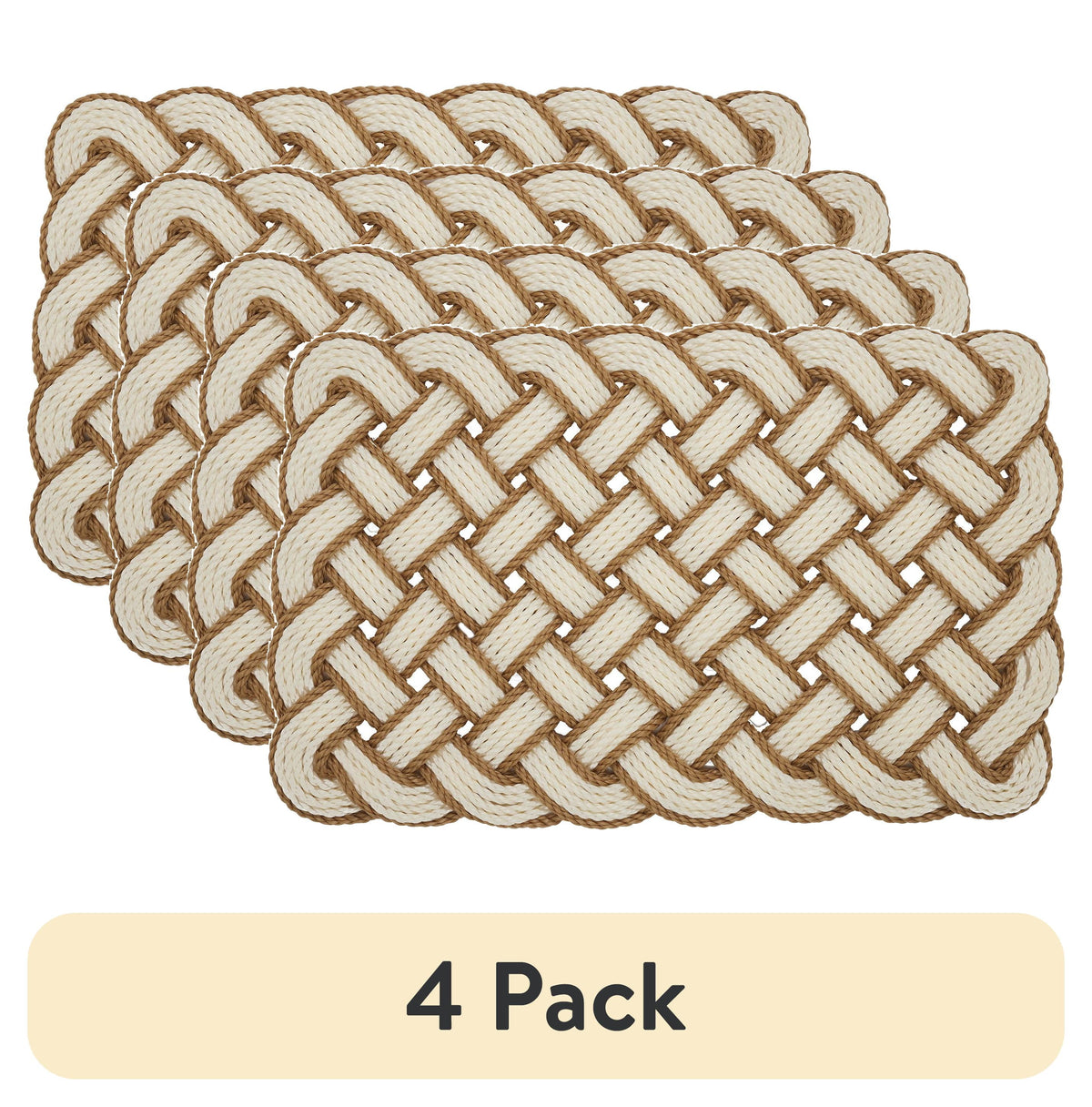 Velmora™ (4 pack) Woven Pretzel Knotted PVC Outdoor Doormat, 18" x 30"