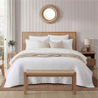 Velmora™ Stitched Corded Quilt, White, Full/Queen Bedding