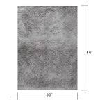 Velmora™ Grey Faux Fur Area Rug, Non-Skid, 30 in x 46 in