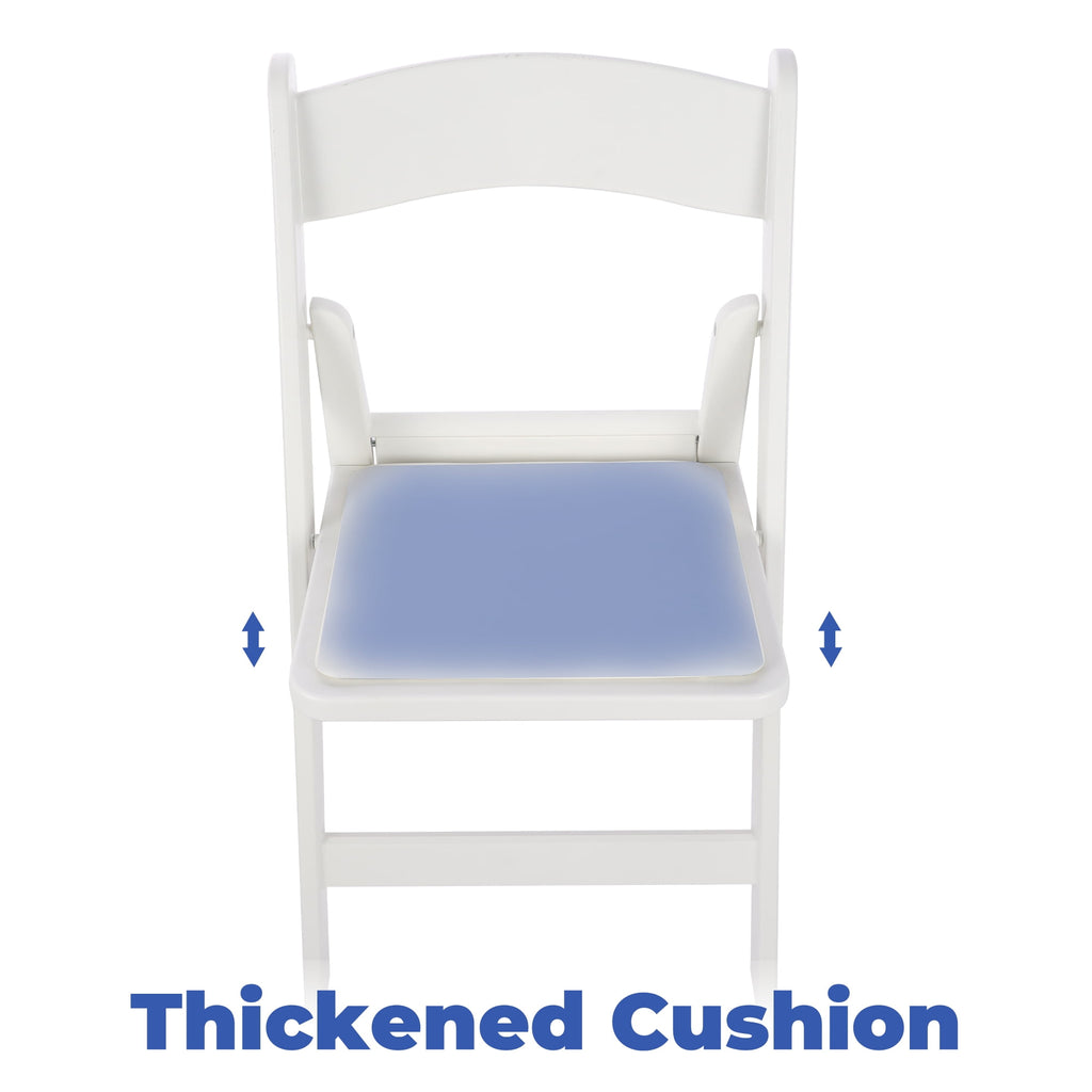 Velmora™ Banquet Padded Resin Folding Chair, White, Set of 2