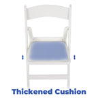 Velmora™ Banquet Padded Resin Folding Chair, White, Set of 2