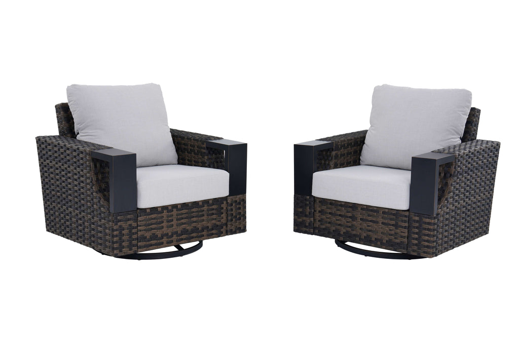 Velmora™ Rockport Club Swivel Chairs, Brown, 2 Pack