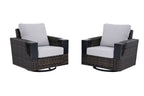 Velmora™ Rockport Club Swivel Chairs, Brown, 2 Pack