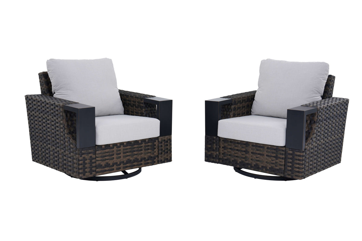 Velmora™ Rockport Club Swivel Chairs, Brown, 2 Pack