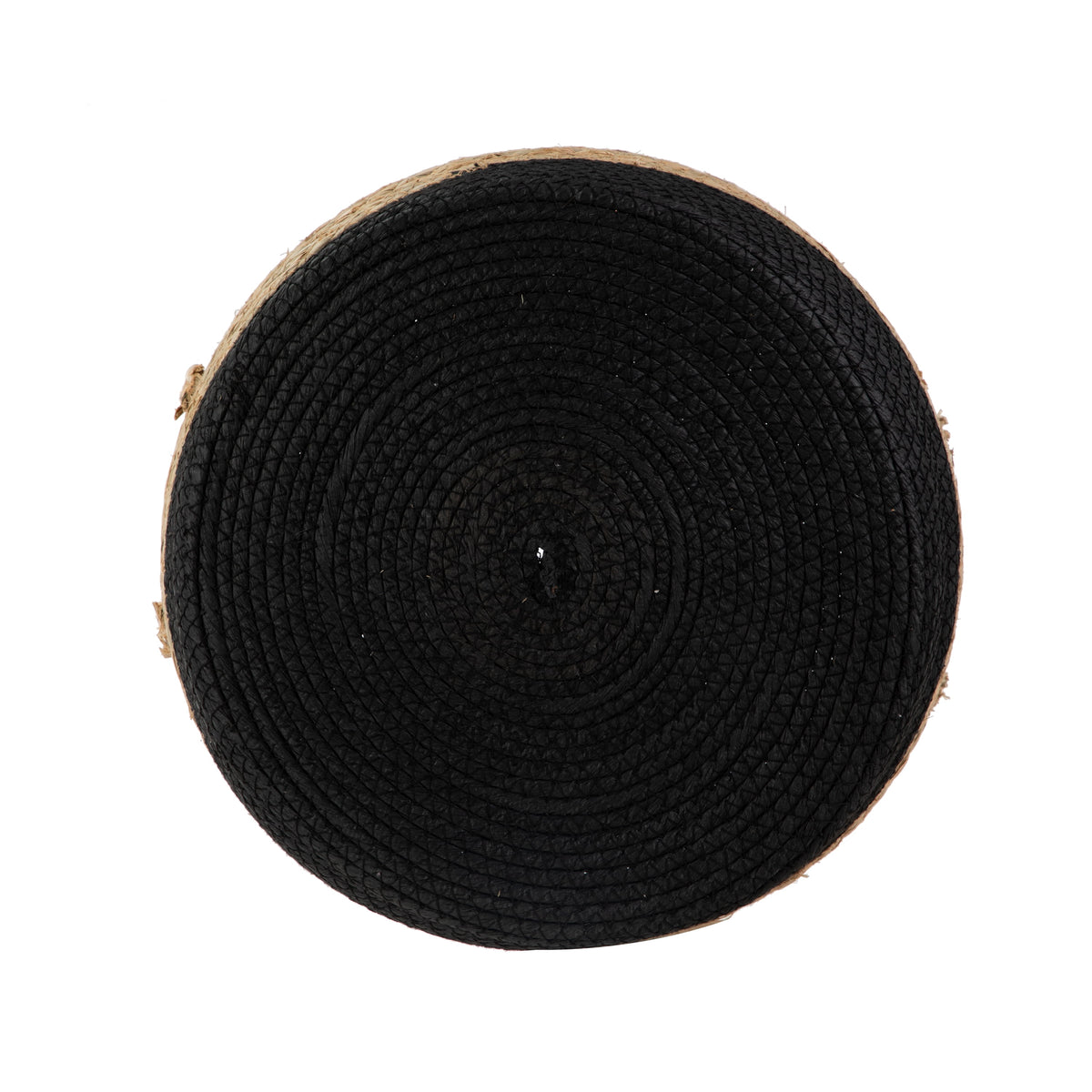 Velmora™ Natural and Black Round Rush Baskets, Set of 2