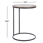 Velmora™ Gemma Modern Abstract Agate Corner Side Table, White Marble