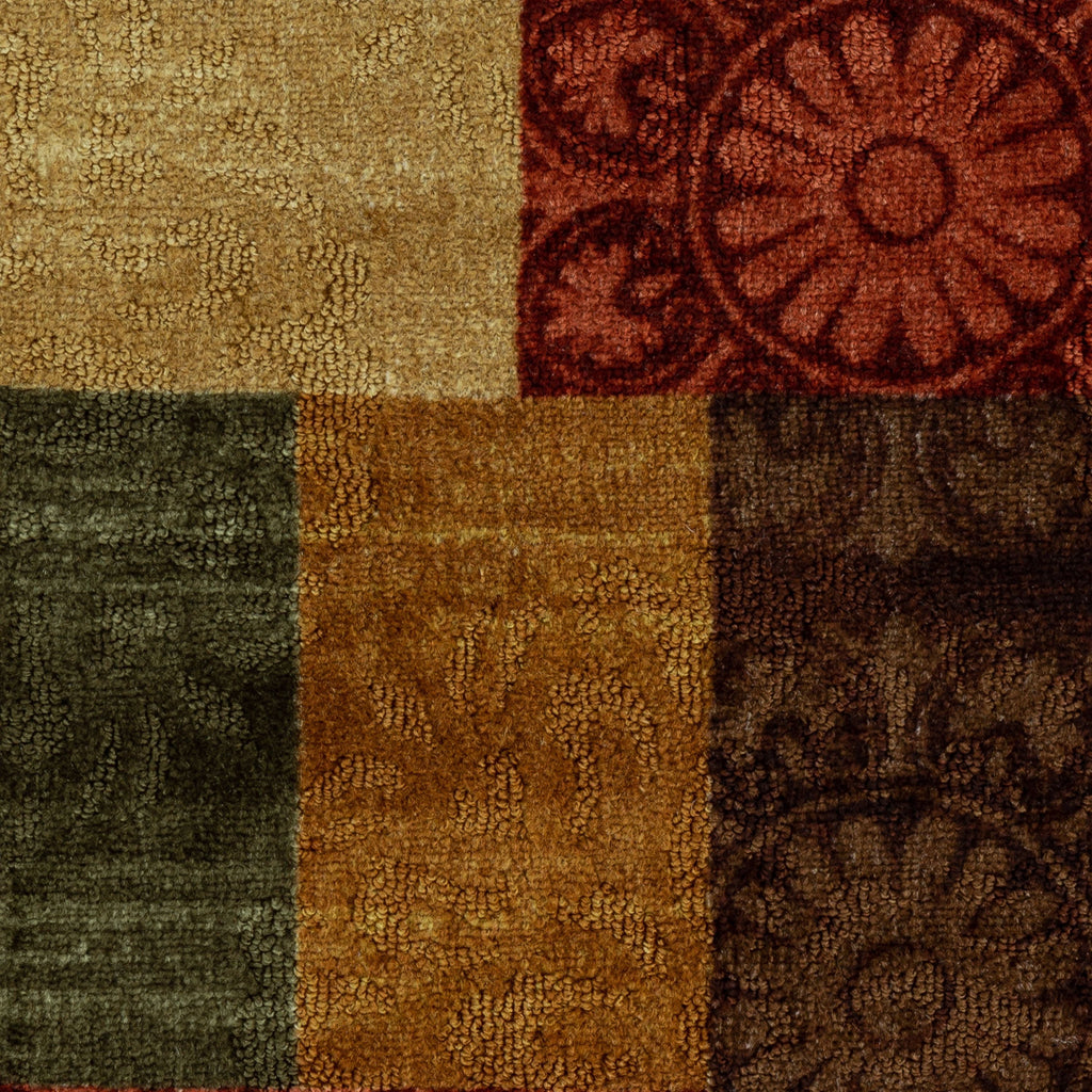 Velmora™ (2 pack) Transitional Medallion Block Red Print Indoor Accent Rug, 2'6"x3'10"