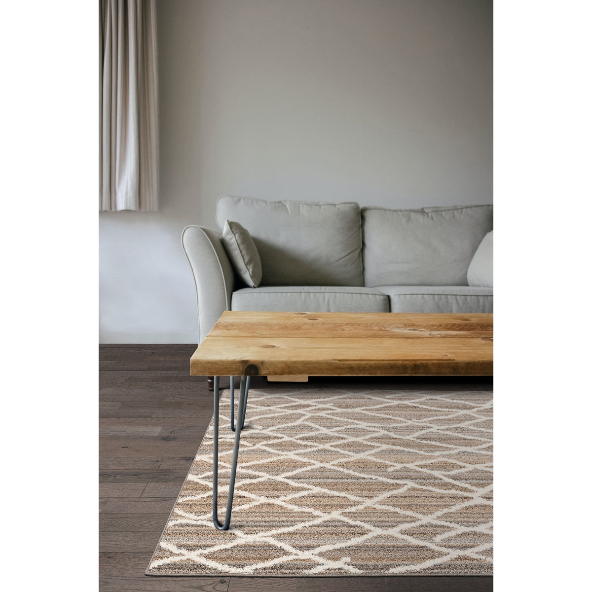 Velmora™ Diamond Stripe Earth Tone/White Indoor Area Rug, 5 ft x 7 ft