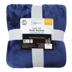 Velmora™ Super Soft Plush Bed Blanket, Dark Blue, Full/Queen Size, 90 x 90 in