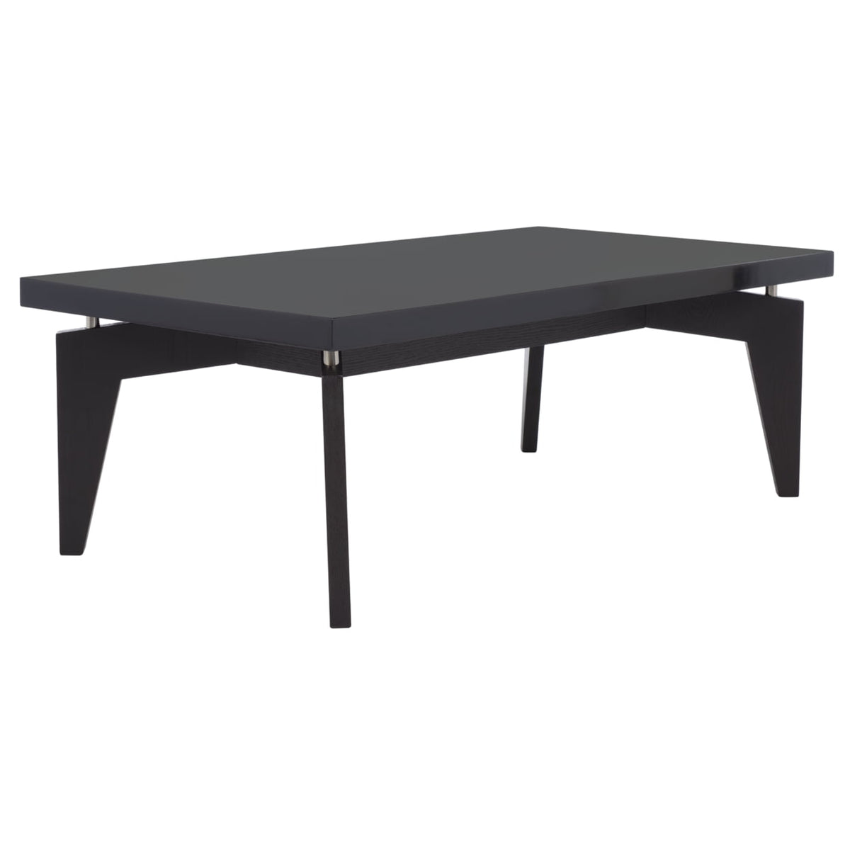 Velmora™ Josef Retro Lacquer Floating Top Coffee Table, Black/Black