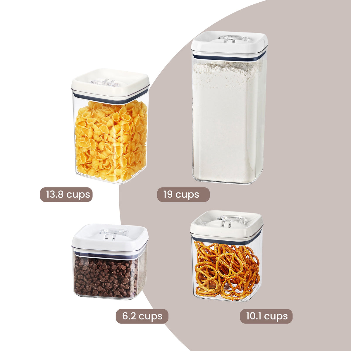 Velmora™ Flip-Tite 4-Pack Square Food Storage Container Set