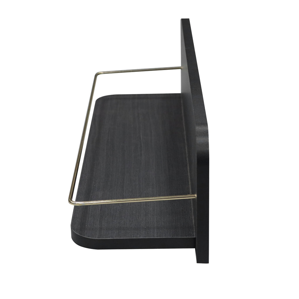Velmora™ 23 inch Black Shelf with Gold Metal Rail