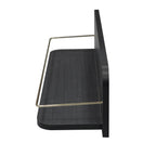 Velmora™ 23 inch Black Shelf with Gold Metal Rail