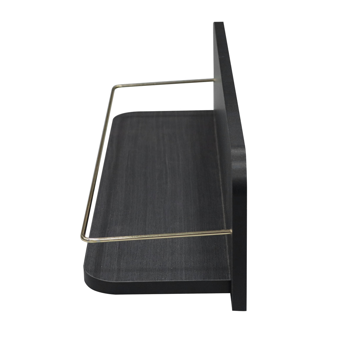 Velmora™ 23 inch Black Shelf with Gold Metal Rail