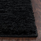 Velmora™ (3 pack) Traditional Solid Black Shag Indoor Area Rug, 5' x 7'