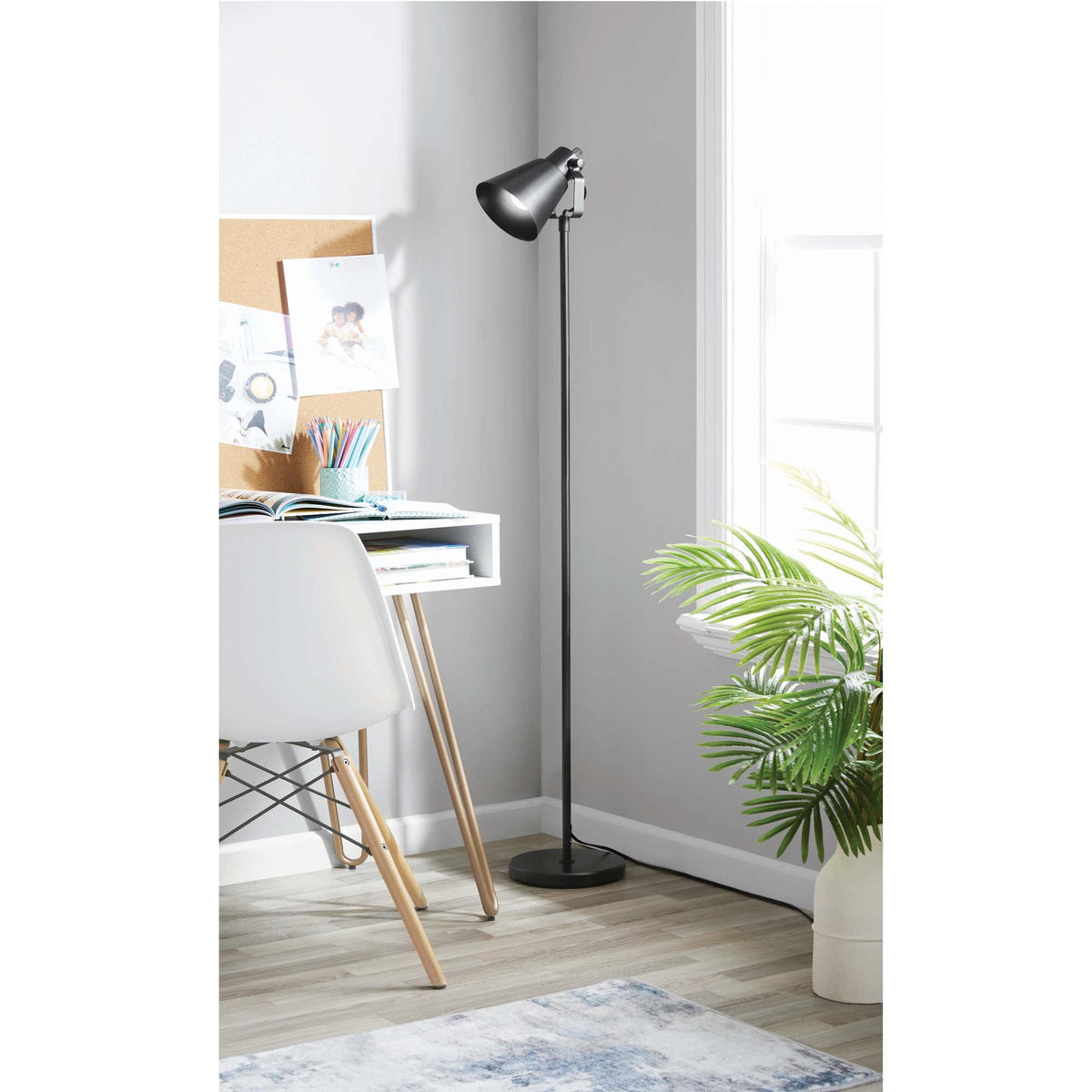 Velmora™ (3 pack) 64-Inch Modern Floor Lamp with Adjustable Shade and Black Finish for Living Room and Bedroom Lighting, 1-Pack