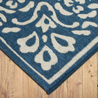 Velmora™ Traditional Medallion Outdoor Rug, 7 ft x 10 ft, Blue