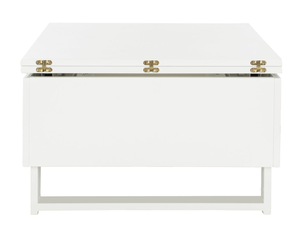 Velmora™ Vanna Lift-Top Solid Glam Coffee Table, White