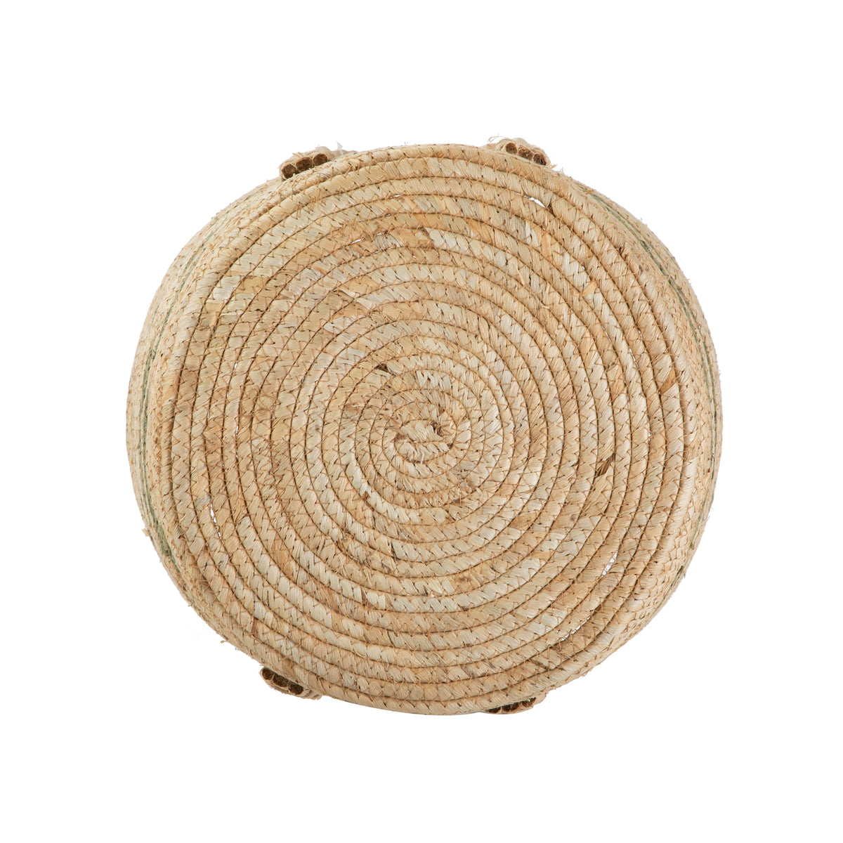 Velmora™ Natural Maize Colored Stripe Basket, Green, Large