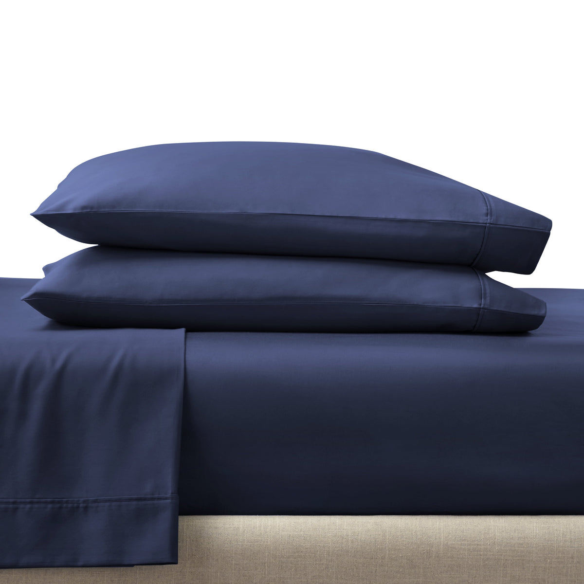 Velmora™ 4-Piece 300 Thread Count Blue Cove Cotton Sateen Bed Sheet Set, Queen