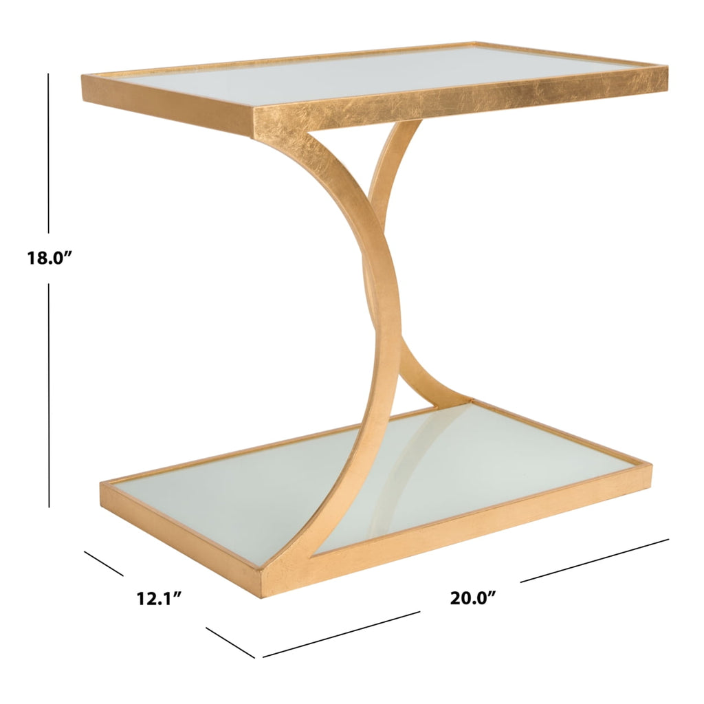 Velmora™ Sullivan Gold Leaf Accent Table Gold / White